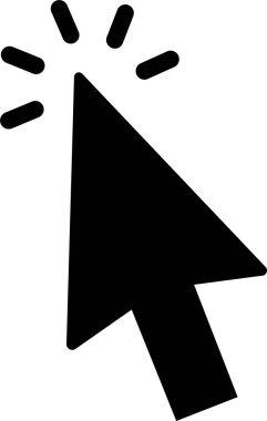 Bilgisayar faresi imleç siyah düz ok ve el simgesine tıklayın. Uygulamalar ve web siteleri için saydam arkaplan üzerinde izole edilmiş fare imleci modern, basit, bekleyen veya yükleyen vektör