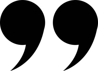 Tırnak işareti, siyah doldurulmuş simge tasarımı şeffaf arkaplanda izole edildi. Moda şablonu, konuşma işaretleri, ters virgüller veya konuşan işaretler, konuşma baloncuğu.