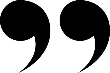 Tırnak işareti, siyah doldurulmuş simge tasarımı şeffaf arkaplanda izole edildi. Moda şablonu, konuşma işaretleri, ters virgüller veya konuşan işaretler, konuşma baloncuğu.