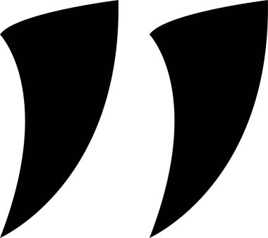 Tırnak işareti, siyah doldurulmuş simge tasarımı şeffaf arkaplanda izole edildi. Moda şablonu, konuşma işaretleri, ters virgüller veya konuşan işaretler, konuşma baloncuğu.