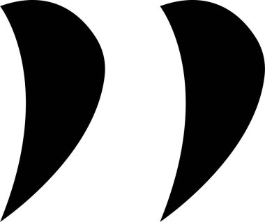 Tırnak işareti, siyah doldurulmuş simge tasarımı şeffaf arkaplanda izole edildi. Moda şablonu, konuşma işaretleri, ters virgüller veya konuşan işaretler, konuşma baloncuğu.