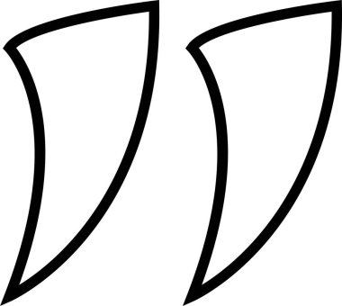 Alıntı işareti, şeffaf arkaplanda izole edilmiş siyah doğrusal simge işaret tasarımı. Moda şablonu, konuşma işaretleri, ters virgüller veya konuşan işaretler, konuşma baloncuğu.