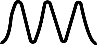 Radyo dalgası çizgisi simgesi. Tek renkli basit ses dalgası, şeffaf arkaplanda izole edilmiş. Dengeleyici, Ses dalgası radyo sinyali, tıbbi, müzik, kayıt, doğrusal biçimdeki vektör hacim sembolü