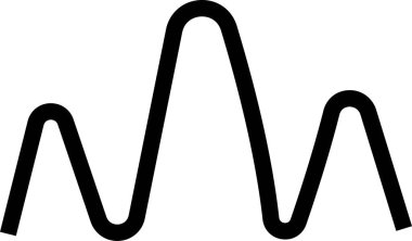 Radyo dalgası çizgisi simgesi. Tek renkli basit ses dalgası, şeffaf arkaplanda izole edilmiş. Dengeleyici, Ses dalgası radyo sinyali, tıbbi, müzik, kayıt, doğrusal biçimdeki vektör hacim sembolü