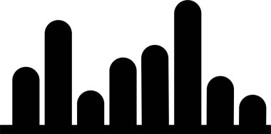 Radyo dalgası çizgisi simgesi. Tek renkli basit ses dalgası, şeffaf arkaplanda izole edilmiş. Dengeleyici, Ses dalgası radyo sinyali, tıbbi, müzik, kayıt, doğrusal biçimdeki vektör hacim sembolü