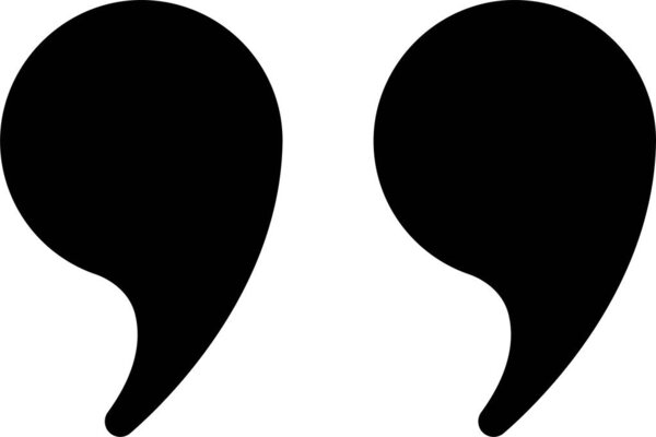 Quote mark, quotes black filled icon sign design isolated on transparent background. Quote mark flat vector in trendy template, speech marks, inverted commas or talking marks, talk bubble.
