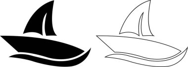 Yelkenli gemi simgesi seti şeffaf arkaplanda izole edildi. Nakliye ve ulaşım seyahat sembolü. Doğrusal ve düz stil vektörü. Web siteleri, yazdırma tasarımı veya uygulama için uygun bir tekne simgesi tasarımı ögesi