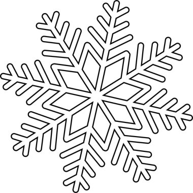 Şeffaf arkaplanda siyah izole siluetin kar tanesi kış ikonu. Çizgi kar vektörleri, Noel afişi için güzel bir unsur, kartlar. Uygulama veya web tasarımı için yeni yıl süsü.