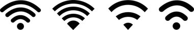 Kablosuz kablosuz kablosuz kablosuz Wi-Fi bağlantısı ile ilgili sembol ve simgeleri gösteren stok vektör resimleri koleksiyonu ve uzaktan internet erişimini sağlayan bir internet bağlantısı