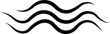 Deniz dalgası ikonu. Su logosu, vektör modayla okyanus sembolü. Çeşitli dalgalar su gölü nehir siyah doğrusal simge tasarımı web sitesi ve mobil uygulama için şeffaf arkaplan kullanımı izole.