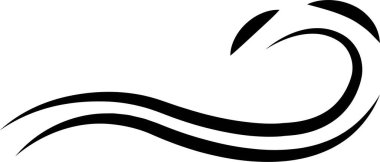 Deniz dalgası ikonu. Su logosu, vektör modayla okyanus sembolü. Çeşitli dalgalar su gölü nehir siyah doğrusal simge tasarımı web sitesi ve mobil uygulama için şeffaf arkaplan kullanımı izole.