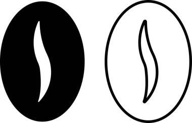 Kahve çekirdeği ikonu seti. Siyah düz ve çizgi vektör koleksiyonu şeffaf arkaplanda izole edildi. Kahve dükkanı Kahve molası. Kahve fincanı zamanı. Kahve fincanı zamanı..