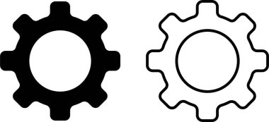 İkona ayarlama simgesi siyah dişli mekanizması ve dişli çarkı şeffaf arkaplanda izole edildi. İlerleme ya da inşaat konsepti. Web sitesi veya mobil uygulama için çark düz veya satır vektör koleksiyonu.