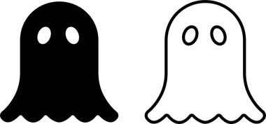 Hayalet ürkütücü karakter simgesi, şeffaf arkaplanda izole edildi. Hayalet düz çizgi vektör koleksiyonu Duygusal Varyasyon. Ürkütücü korku görüntüleri. Tatlı hayaletler cadılar bayramı. Korkunç hayalet canavarlar..