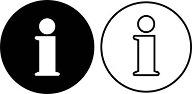 Bilgi simgeleri ayarlandı. Bilgi siyah daire vektör düz veya çizgi koleksiyonu şeffaf arkaplan izole. Bilgi düğmesi farklı şekilde. Mobil uygulamalar ve web siteleri için düzenlenebilir bilgi sembolü.