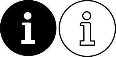 Bilgi simgeleri ayarlandı. Bilgi siyah daire vektör düz veya çizgi koleksiyonu şeffaf arkaplan izole. Bilgi düğmesi farklı şekilde. Mobil uygulamalar ve web siteleri için düzenlenebilir bilgi sembolü.