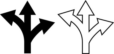 Siyah trafik ok simgesi koleksiyonu izole edilmiş şeffaf arkaplan. Düz veya çizgi vektörü. Bükülmüş ok, dönüş, zik zag, kavşak, direksiyon işareti, konum nokta kavşak çember .