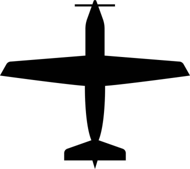 Uçak ikonu. Saydam arka planda izole edilmiş uçak siyah düz vektörü. Uçuş taşıma sembolü. Seyahat, uçuş işareti askeri jet uçakları, sivil turbofan havacılık uçakları..
