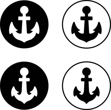 Anchors, Mariner Crosses and Religious Anchors flat or line collection vector models sea nautical ship anchor icons set isolated on transparent background. for design logo, emblem, symbol, sign, badge clipart