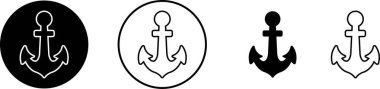 Anchors, Mariner Crosses and Religious Anchors flat or line collection vector models sea nautical ship anchor icons set isolated on transparent background. for design logo, emblem, symbol, sign, badge clipart