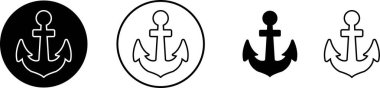 Anchors, Mariner Crosses and Religious Anchors flat or line collection vector models sea nautical ship anchor icons set isolated on transparent background. for design logo, emblem, symbol, sign, badge clipart