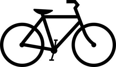 Şeffaf arkaplanda bisiklet simgesi izole edildi. Pedal siyah düz ve çizgi vektörlü modern ve düzenlenebilir bisiklet. Spor, seyahat, bisiklet, yarış, web sitesi ve mobil uygulama sembolü.