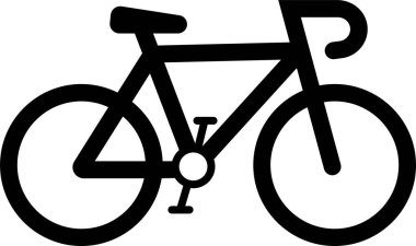 Şeffaf arkaplanda bisiklet simgesi izole edildi. Pedal siyah düz ve çizgi vektörlü modern ve düzenlenebilir bisiklet. Spor, seyahat, bisiklet, yarış, web sitesi ve mobil uygulama sembolü.