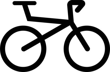 Şeffaf arkaplanda bisiklet simgesi izole edildi. Pedal siyah düz ve çizgi vektörlü modern ve düzenlenebilir bisiklet. Spor, seyahat, bisiklet, yarış, web sitesi ve mobil uygulama sembolü.