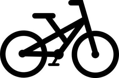 Şeffaf arkaplanda bisiklet simgesi izole edildi. Pedal siyah düz ve çizgi vektörlü modern ve düzenlenebilir bisiklet. Spor, seyahat, bisiklet, yarış, web sitesi ve mobil uygulama sembolü.
