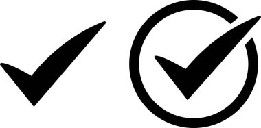 İşaret simgeleri ayarlandı. İşaretler doğru, iyi, doğru, sembol koleksiyonu şeffaf arka planda izole. Basit bir kontrol işareti. Kalite simgesi. Kontrol listesi sembolleri. Onay denetimi düz stil stoğu.