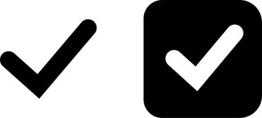 İşaret simgeleri ayarlandı. İşaretler doğru, iyi, doğru, sembol koleksiyonu şeffaf arka planda izole. Basit bir kontrol işareti. Kalite simgesi. Kontrol listesi sembolleri. Onay denetimi düz stil stoğu.