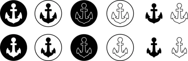 stock vector Anchors, Mariner Crosses and Religious Anchors flat or line collection vector models sea nautical ship anchor icons set isolated on transparent background. for design logo, emblem, symbol, sign, badge