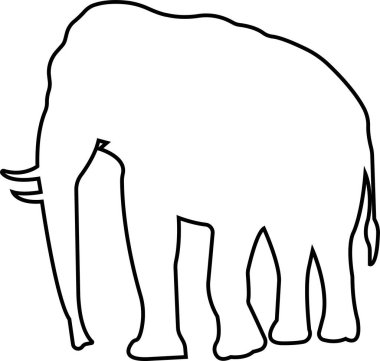 Fil vahşi hayvan ikonu vektörü, işaret, sembol, logo, düzenlenebilir felç, şeffaf arkaplanda izole çizgi tasarımı. Ağ ve uygulama için fil silueti kenar görünümü kullanımı.