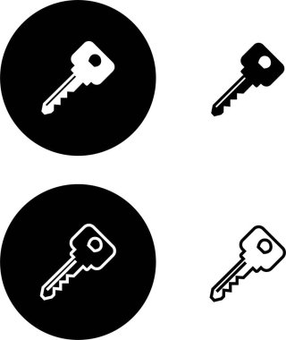 Anahtar simgesi ayarlandı. Anahtar siyah düz ve çizgi vektör koleksiyonu şeffaf arkaplanda izole edildi. Genel stilde anahtar sembol. Ev, oda, ofis, kapı, kilit, güvenlik, gizli, kapı için erişim konsepti