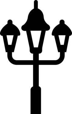 Sokak lambaları ve spot ışıkları sönük ikon. Eski ve modern sokak lambası. Siyah siluet şehir klasiği. Karanlık yolda parlıyor.