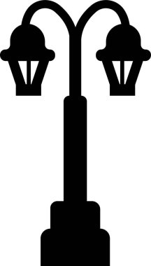 Sokak lambaları ve spot ışıkları sönük ikon. Eski ve modern sokak lambası. Siyah siluet şehir klasiği. Karanlık yolda parlıyor.