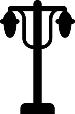 Sokak lambaları ve spot ışıkları sönük ikon. Eski ve modern sokak lambası. Siyah siluet şehir klasiği. Karanlık yolda parlıyor.