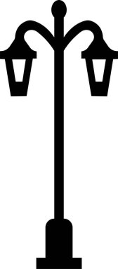 Sokak lambaları ve spot ışıkları sönük ikon. Eski ve modern sokak lambası. Siyah siluet şehir klasiği. Karanlık yolda parlıyor.