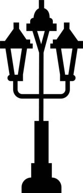 Sokak lambaları ve spot ışıkları sönük ikon. Eski ve modern sokak lambası. Siyah siluet şehir klasiği. Karanlık yolda parlıyor.