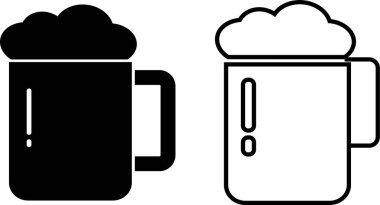 Şeffaf arka planda izole edilmiş köpüklü bira bardağı simgesi ifadesi. Barlar, bira fabrikaları ve bira meraklıları için ideal antika siyah daire ve çizgi vektör koleksiyonu cam sembol arıyor.