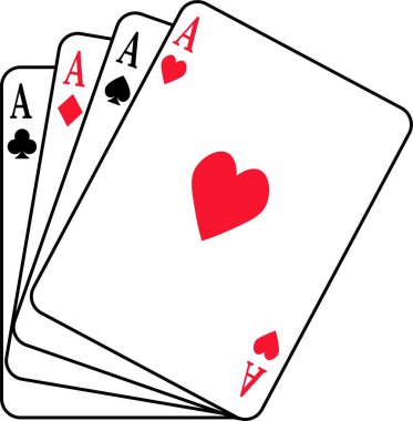 Kart simgesi oynatılıyor ve düzenlenebilir kırmızı ve siyah renk düz veya çizgi vektörü şeffaf arkaplanda izole ediliyor. Maça as takım elbise Kart oynayan kalpler sembolü. Poker kartı işareti pictogram.