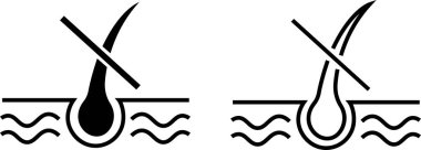 Saç folikül kozmetik çizgisi ve düz ikon seti. Vektör, şeffaf arkaplanda izole edilmiş trikoloji koleksiyonu için cilt kıvırcık cilt onarımı, saç kepeği folikül anahatları,