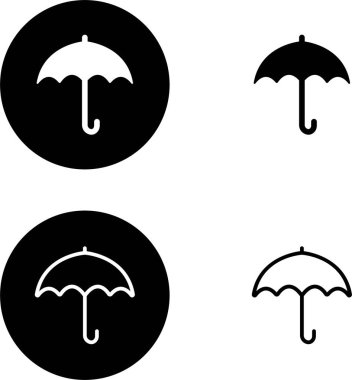Şemsiye, Sigorta Hattı Simgesi hazır. Düzenlenebilir Felçli düz siyah vektör koleksiyonu şeffaf arkaplanda izole edildi. Piksel Mükemmel. Güneş şemsiyesini koruma sembolü. Mobil ve Web için. Güvence Yasası