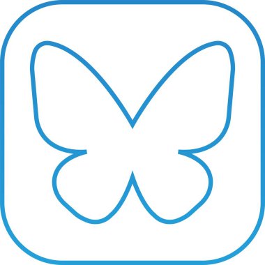 Bluesky ikonu. Sosyal medya ikonu. Popüler sosyal medya logosu. Şeffaf arkaplanda izole edilmiş hisse senedi vektörü. Web ve uygulama için video veya gönderim sembolü