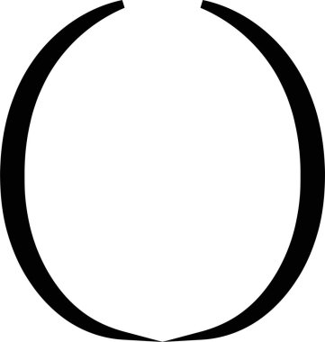 Parantez simgesi, düz stil, noktalama işaretleri, tipografi sembolü, matematik ve kodlama elementinin şeffaf arkaplanda izole edilmiş yuvarlak, kıvırcık ve kare parantez siyah vektörü.