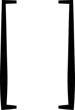 Parantez simgesi, düz stil, noktalama işaretleri, tipografi sembolü, matematik ve kodlama elementinin şeffaf arkaplanda izole edilmiş yuvarlak, kıvırcık ve kare parantez siyah vektörü.