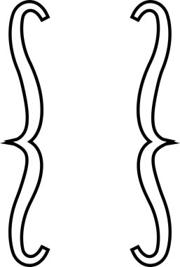 Parantez simgesi, satır biçimi, noktalama işaretleri, tipografi sembolü, matematik ve kodlama elementinin şeffaf arkaplanda izole edilmiş yuvarlak, kıvırcık ve kare parantez siyah vektörü.