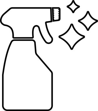 Temizlik simgesi, hijyen, temizlik ve temizlik araçlarının silikon vektörü, temizlik ekipmanları dezenfekte, paspas, şeffaf arka planda izole edilmiş semboller.