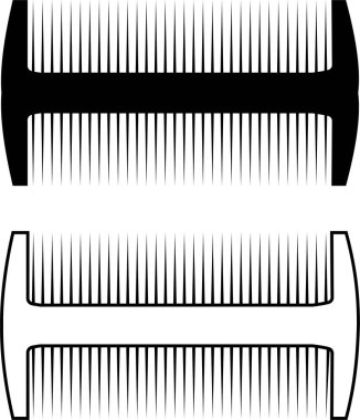 Saç tarağı ya da berber tarak ikonu seti. Saç fırçaları ve taraklar vektör koleksiyonu şeffaf arkaplanda izole edildi. Saç taramak ve şekillendirmek için. Kuaför aleti. Saç tarağı ve saç fırçası.