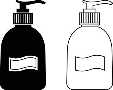 Kozmetik ambalaj ikonu seti. Siluetler kozmetik ürünleri düz ve çizgi vektör koleksiyonunu şeffaf arkaplanda izole eder. Güzellik ürünü işareti ağı ve uygulaması için sembol.